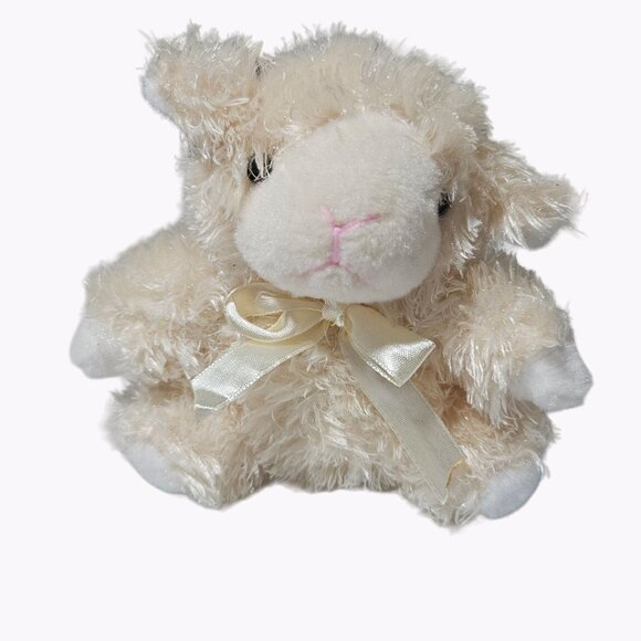 Dan Dee Lamb 5 inch Mini Plush Sheep Bow Easter Spring Stuffed Animal Toy - Picture 1 of 4